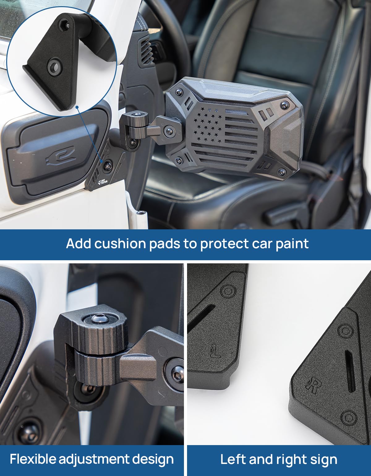 JOYTUTUS Mirrors Doors Off Fit for Gladiator JT, Wrangler JL 2018-2024