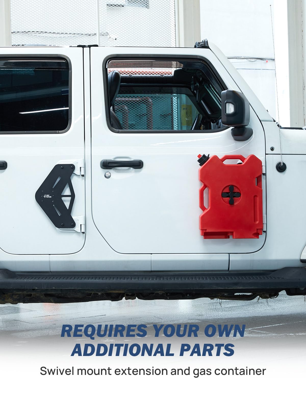 Upgraded Fuel Door Hinge Mount Bracket, Hold 2 Gal Gas Can Container fits for 2007-2024 Wrangler JK JL JT