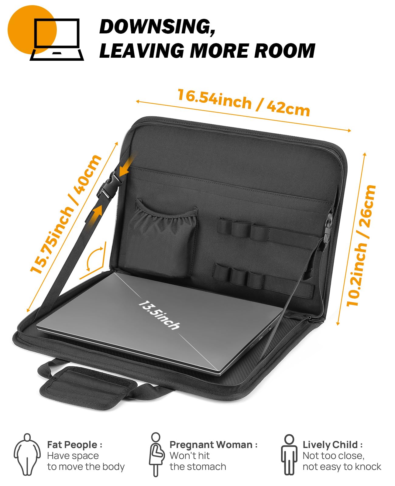 3 in 1 Steering Wheel Eating Tray Upgraded(16.1 * 10 inch), Car Back Seat Laptop Desk