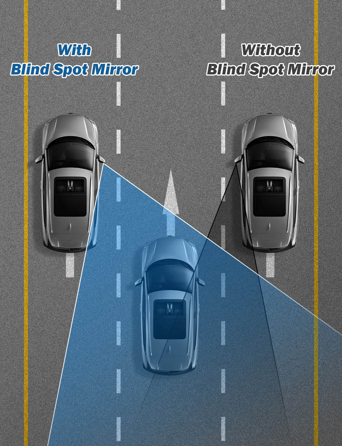 JOYTUTUS HD Blind Spot Car Mirror Accessories Round Convex Mirror Frameless Side Rear View Mirror