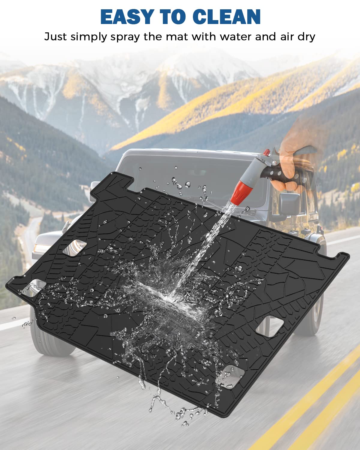 Cargo Mat for Wrangler JL 4xe 4-Door 2021–2024, All-Weather Liner