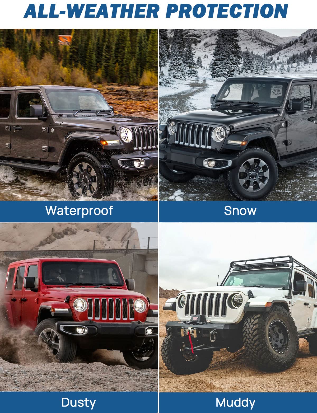 JOYTUTUS Cargo Mat fits 2018-2024 Wrangler JL 4X4 with OEM Subwoofer- NOT FIT 4XE