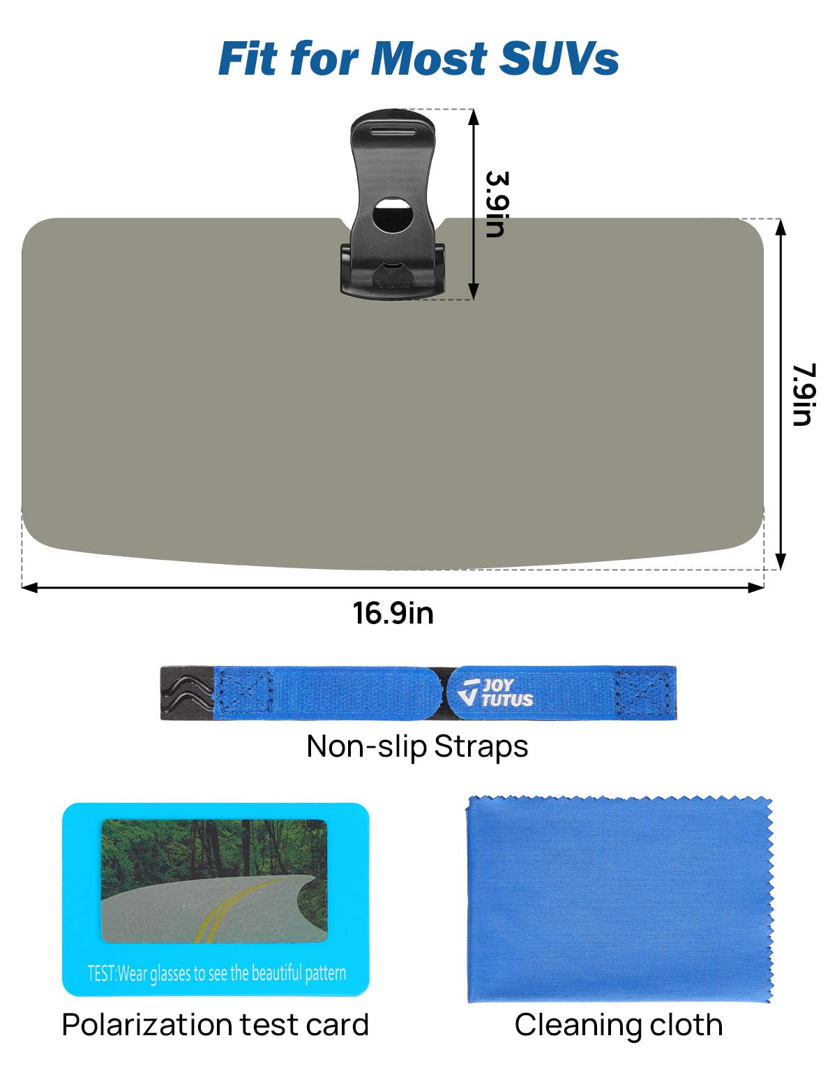 18.6" Universal Anti-Glare Polarized Sun Visor Extender