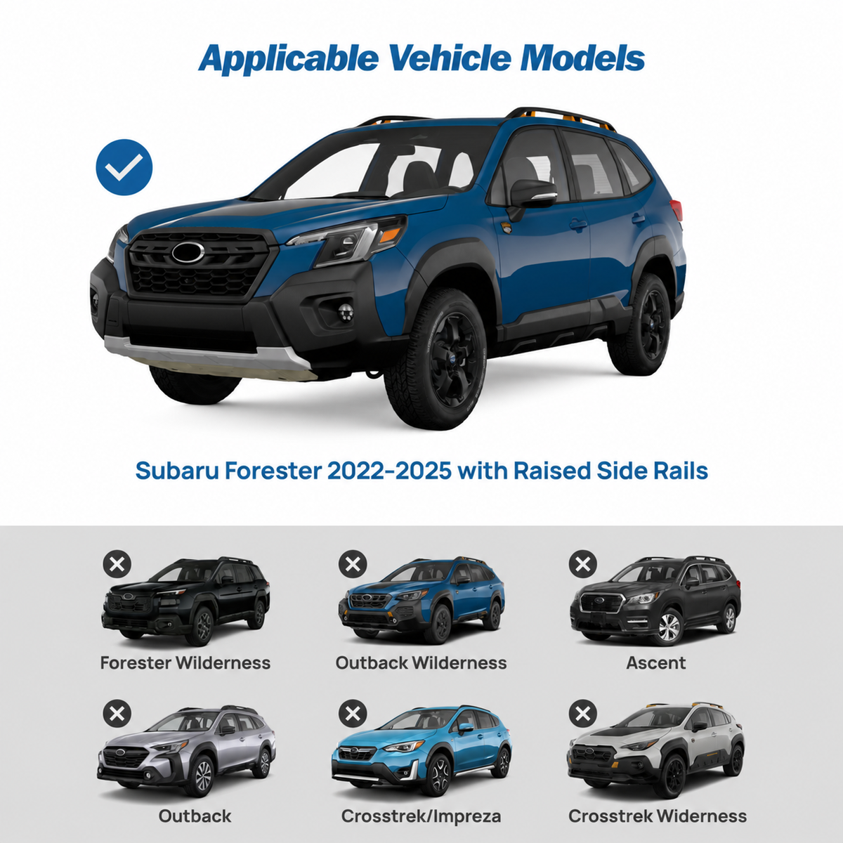 Subaru Forester (2022–2025) Roof Rack Cross Bars – Lockable for Raised Rails