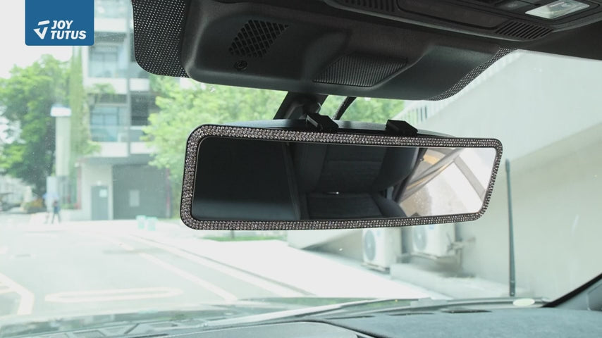 Bling Car Rear View Mirror, Universal 11.81 Inch Panoramic Rearview Mirror Accessories