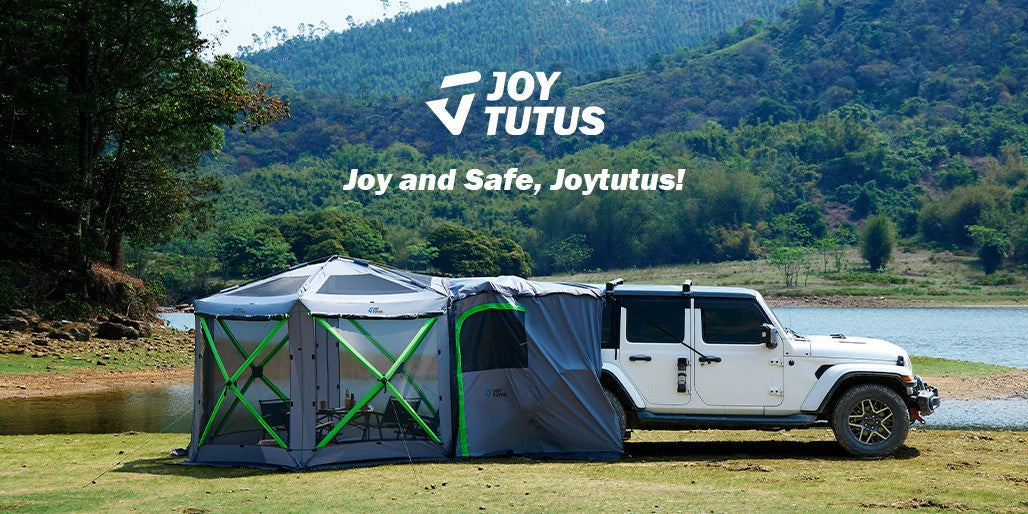 Pop up tent attached to Jeep