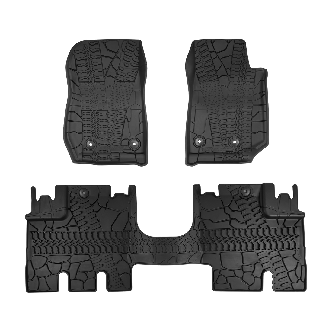 Floor Mats, All Weather Front & Rear Complete Set TPE Slush Floor Liner for 2014-2018 Wrangler JKU 4-Door