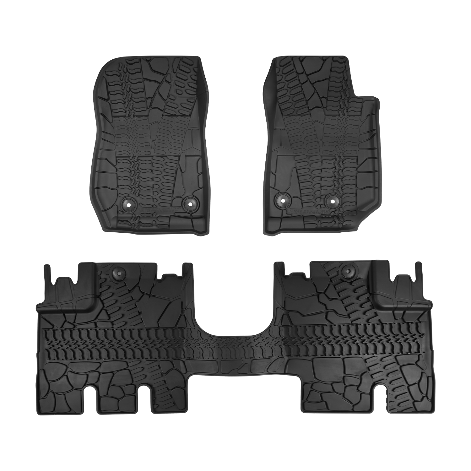 Floor Mats, All Weather Front & Rear Complete Set TPE Slush Floor Liner for 2014-2018 Wrangler JKU 4-Door