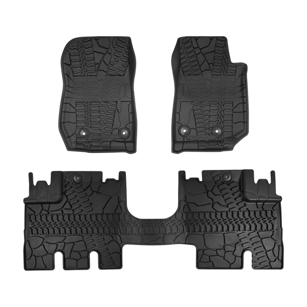All-Weather Floor Mats for Jeep Wrangler JKU 2014–2018, Front & Rear