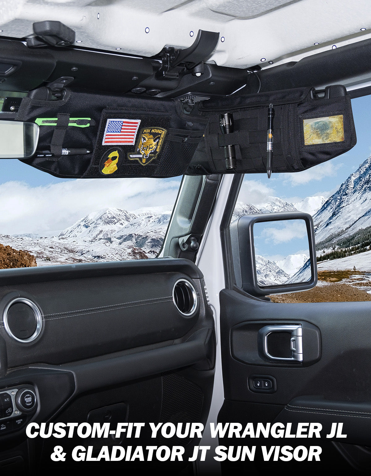 Sun Visor Organizer for Wrangler JL & Gladiator JT 2018–2026
