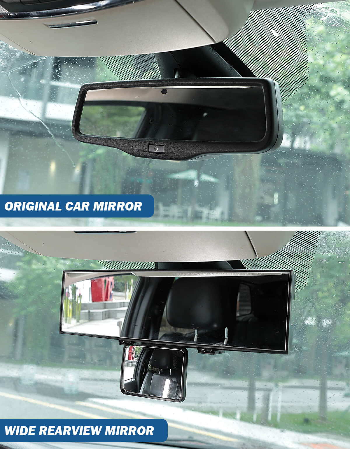 11" Car Rear View Mirror with Baby Mirror Universal