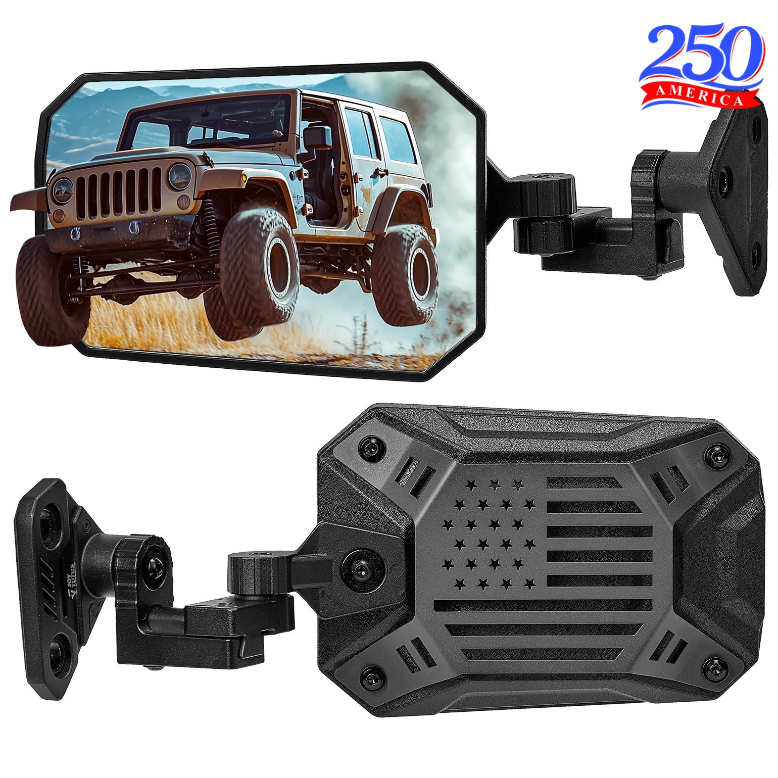 Adjustable Side Mirrors with Spot Light Mount for Wrangler TJ/JK/JKU 1997–2018