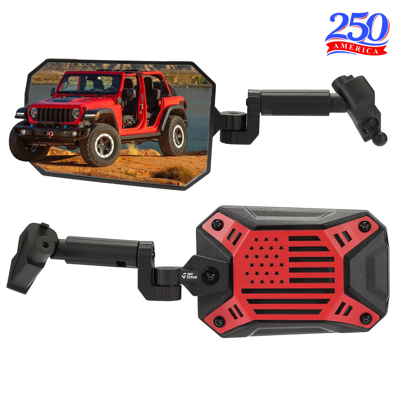 Red Mirrors Doors Off Compatible with Wrangler JL Gladiator JT 2018-2023
