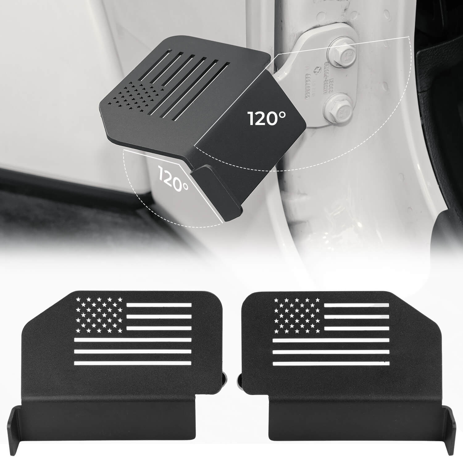 120° Foot Pegs Doors Off for Wrangler JK JL Gladiator JT 2007–2024