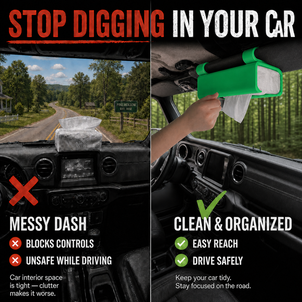 Car Sun Visor Tissue Holder for SUV & Jeep