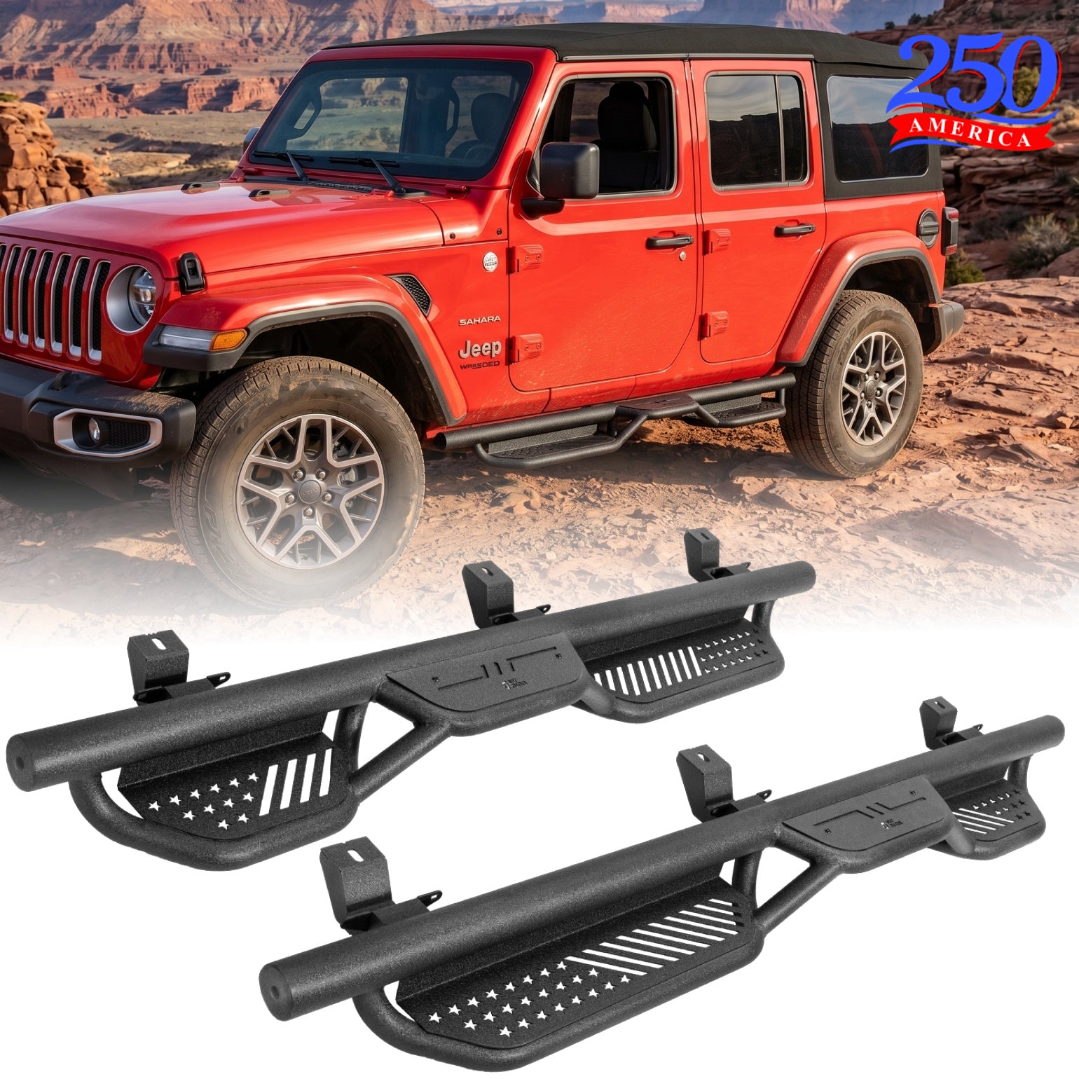 Running Boards Side Steps for Wrangler JL 4 Door 2018–2026, 550LB