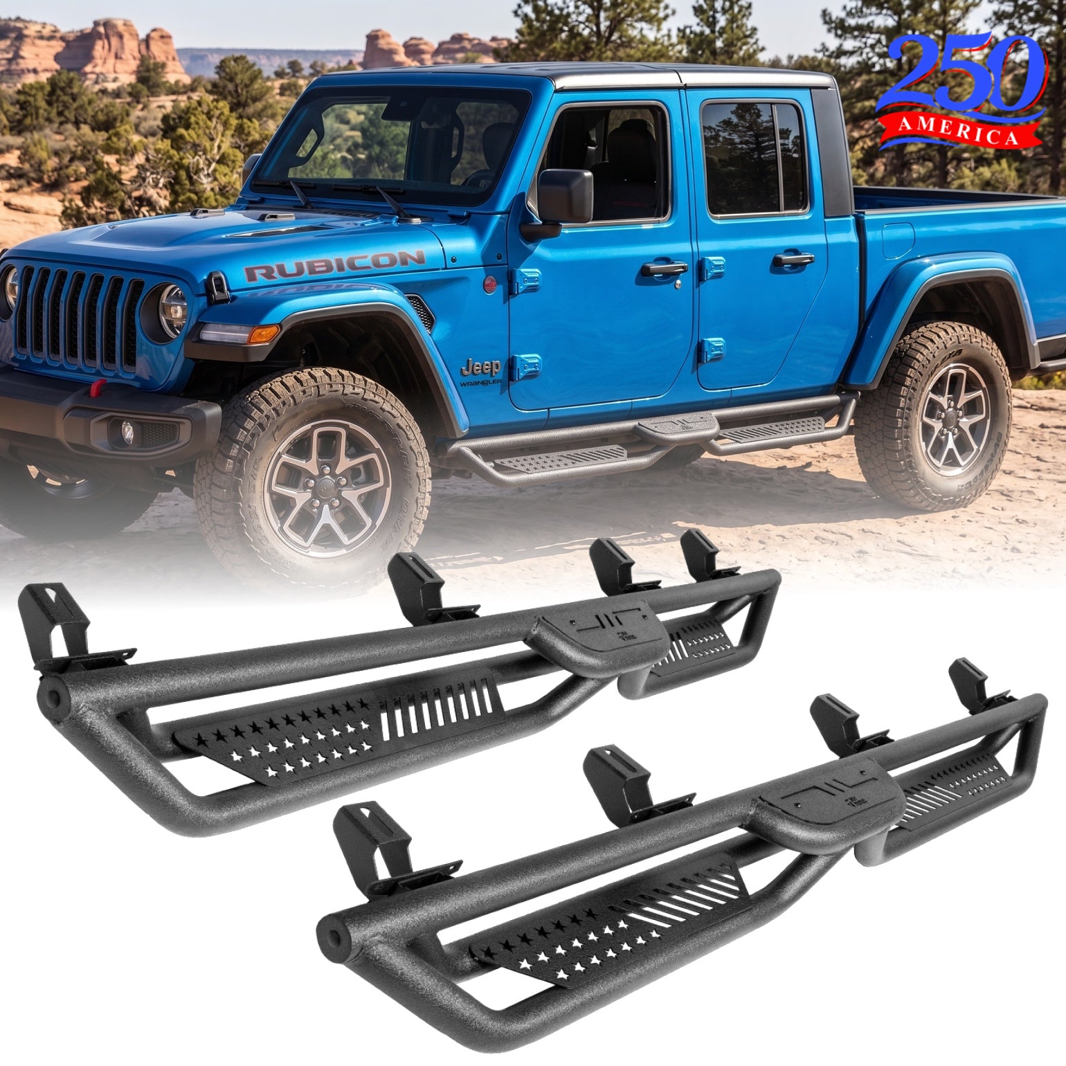 Running Boards Side Steps for Gladiator JT 2020–2026, 550LB Dual-Tier