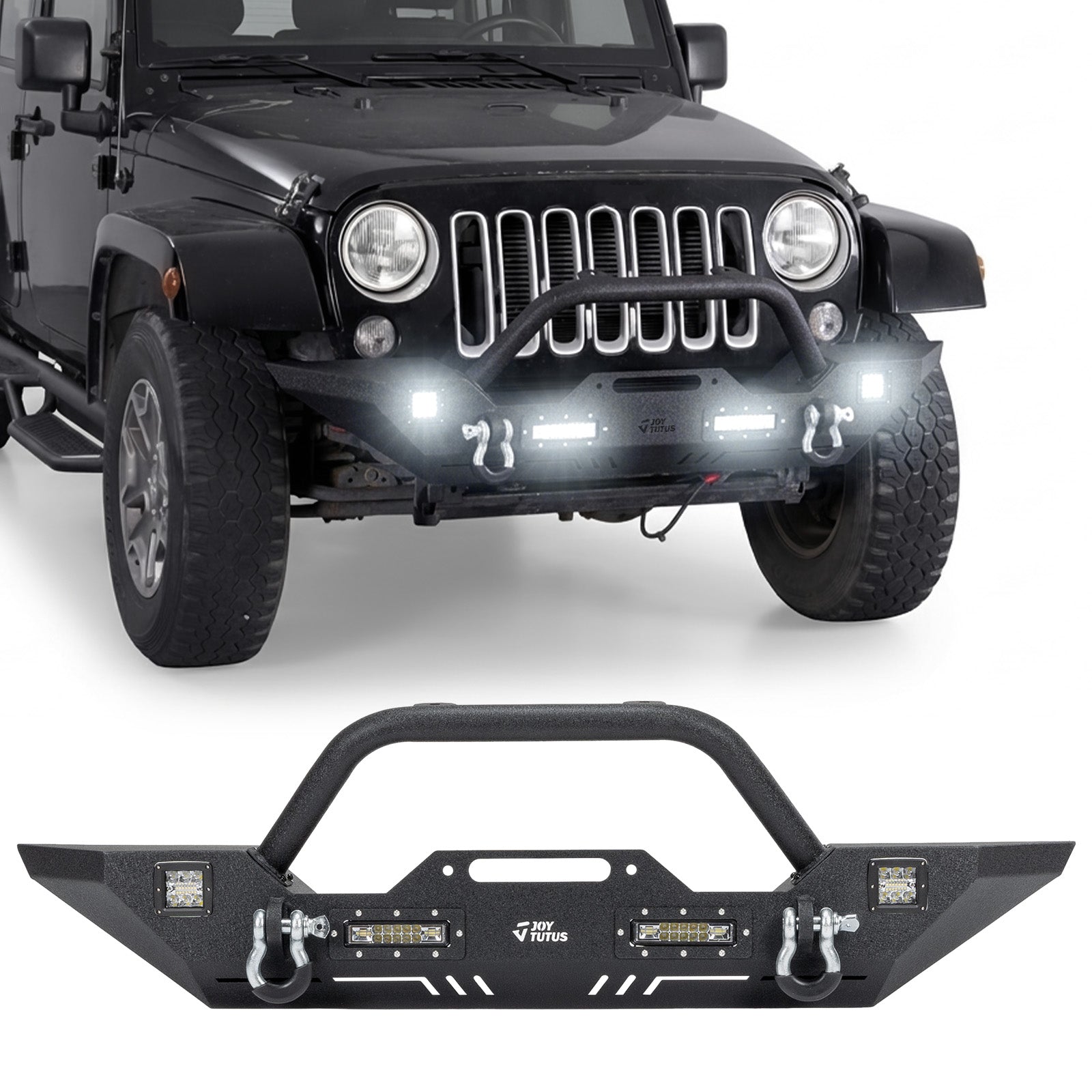 Jeep Wrangler JK, JL & Gladiator JT Front Bumper with 4 LED Lights