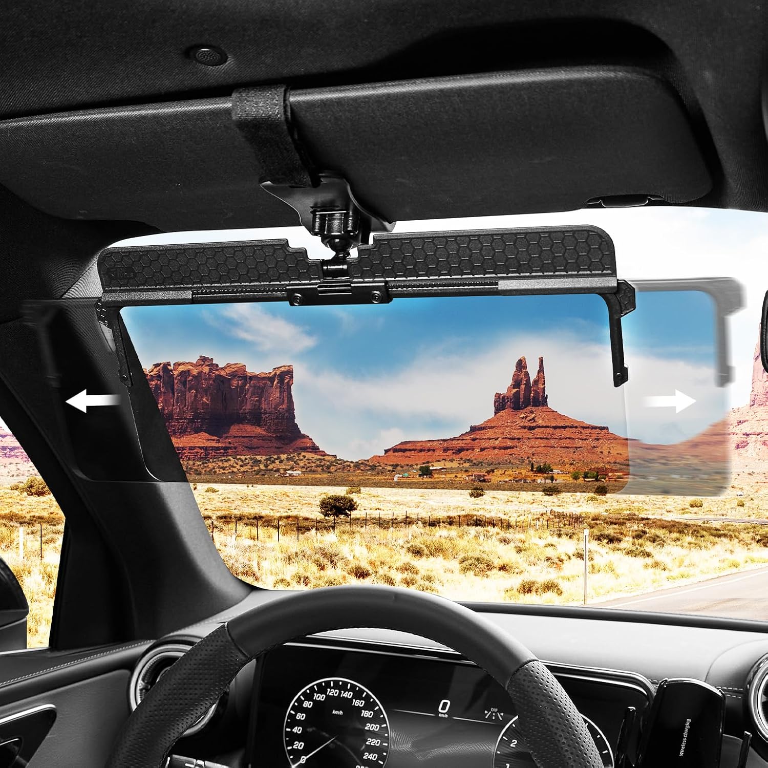 JOYTUTUS Polarized Sun Visor Extender for Car, Upgraded Ajustable Car Sun Visor Extension Sun Blocker, Anti-Glare Stray Light