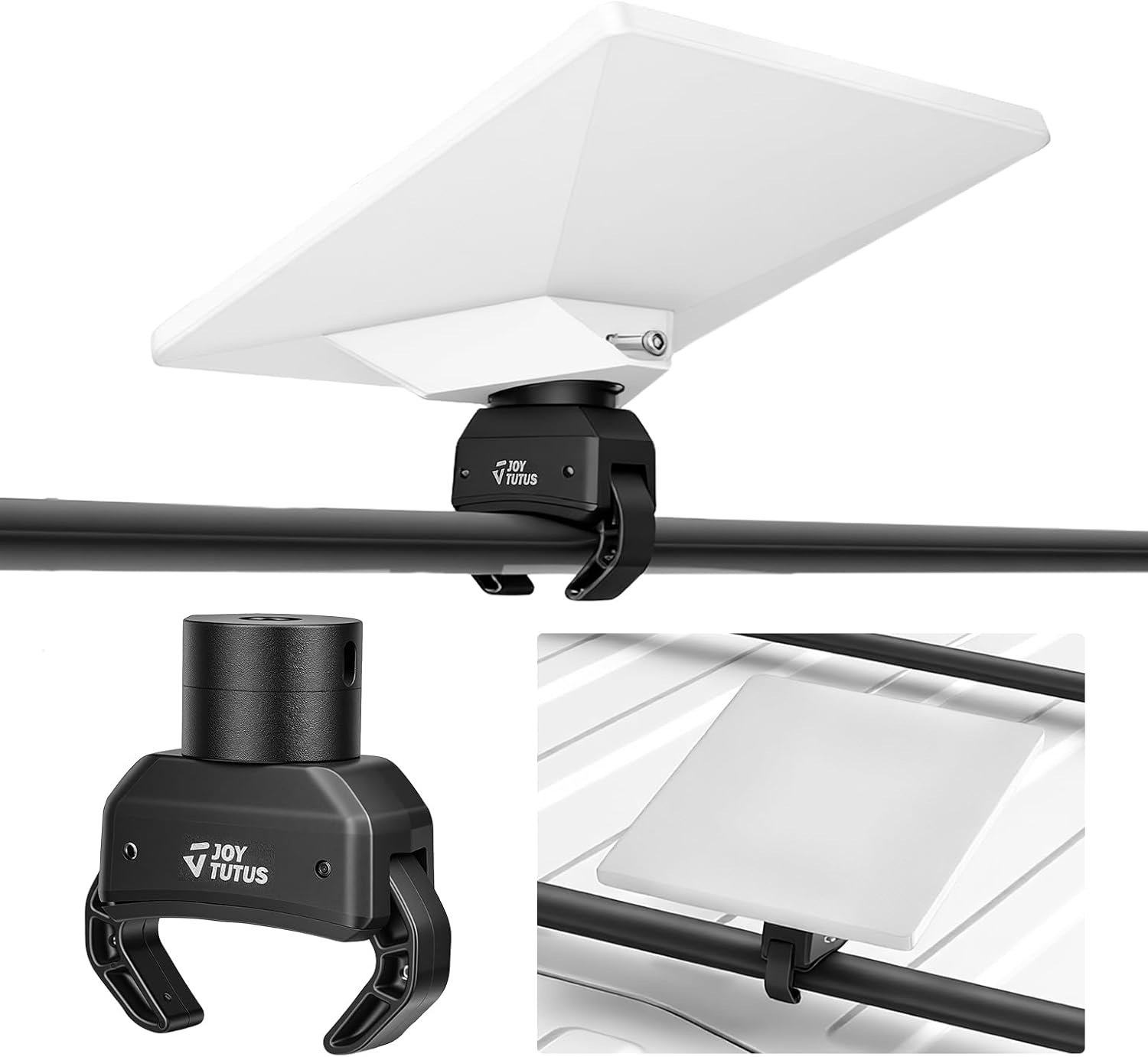 JOYTUTUS Roof Rack Mount Compatible with Starlink Mini Rv Ladder Mount Compatible Rectangular,Aerodynamic,Square Crossbar, Aluminum Alloy
