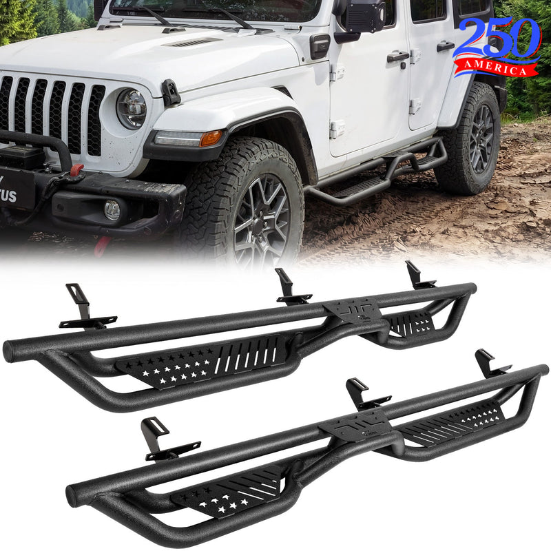 Running Boards for Jeep Wrangler JL 4 Door 2018–2026 – 550LB Dual-Step Side Steps