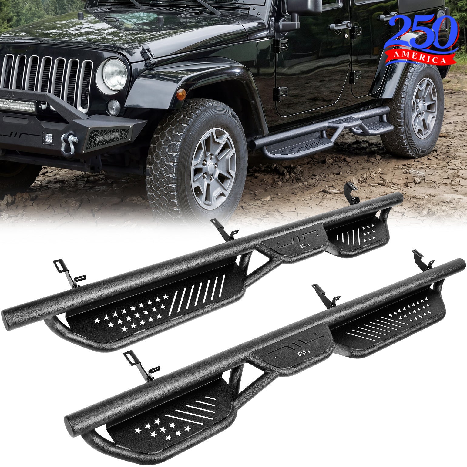 Running Boards for Wrangler JK 4 Door (2007–2018) – 550LB