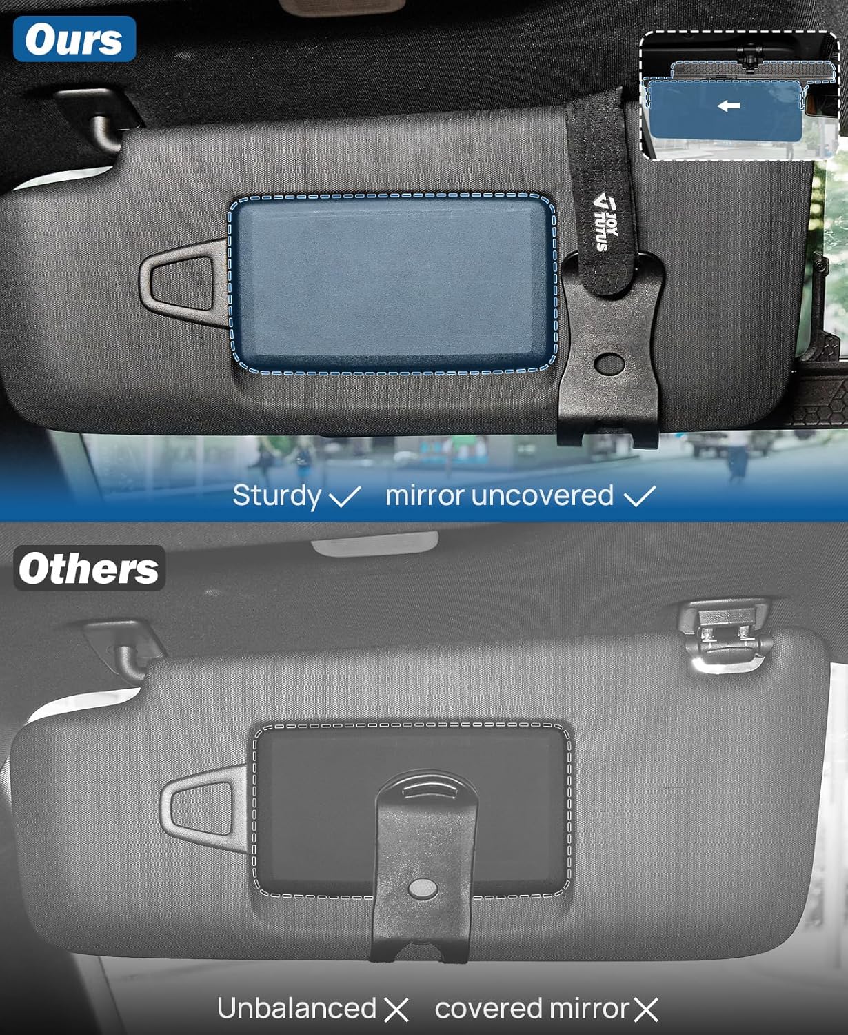 JOYTUTUS Polarized Sun Visor Extender for Car, Upgraded Ajustable Car Sun Visor Extension Sun Blocker, Anti-Glare Stray Light