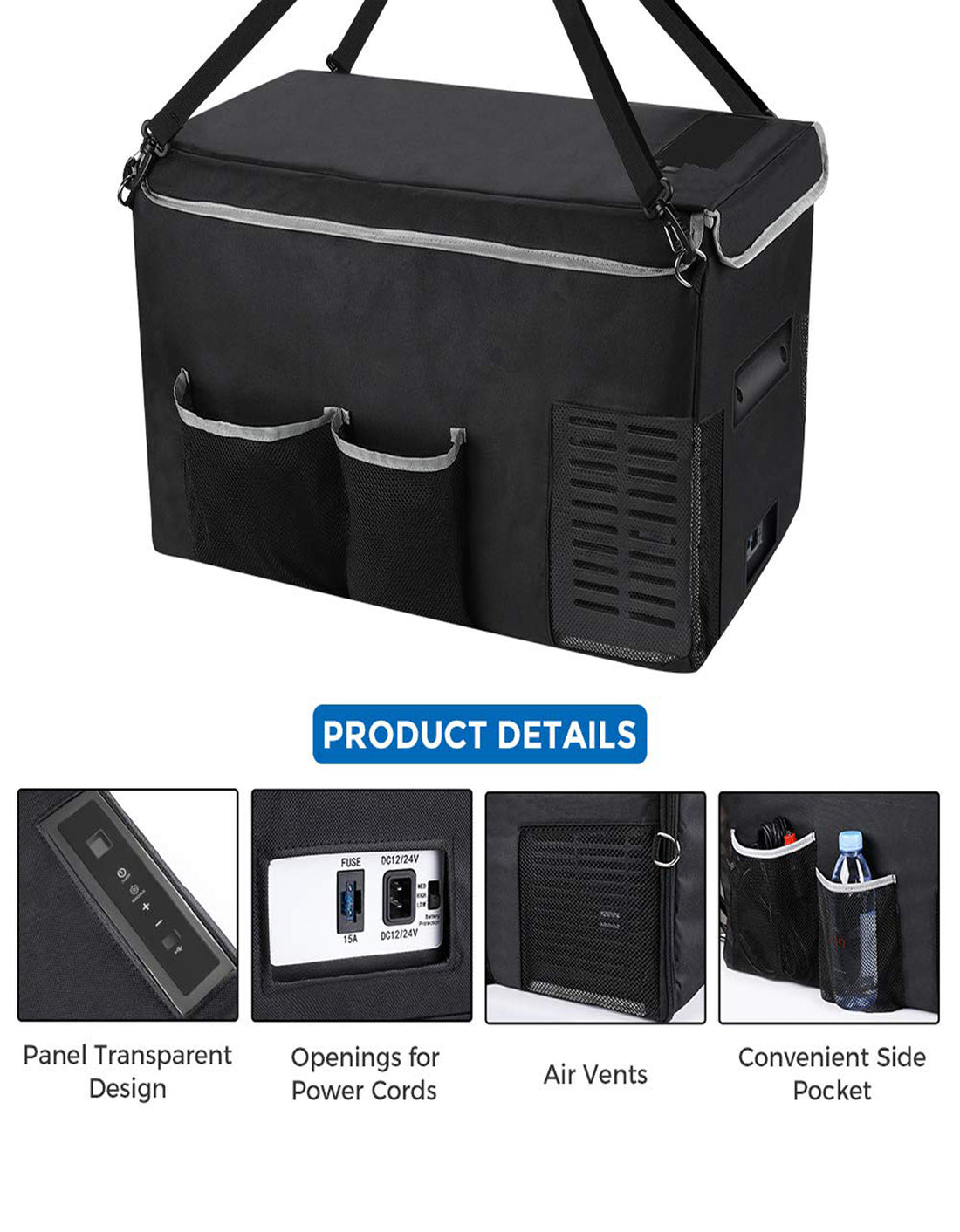 Insulated Protective Cover for 26 Quart / 25L Portable Refrigerator Fridge Freezer
