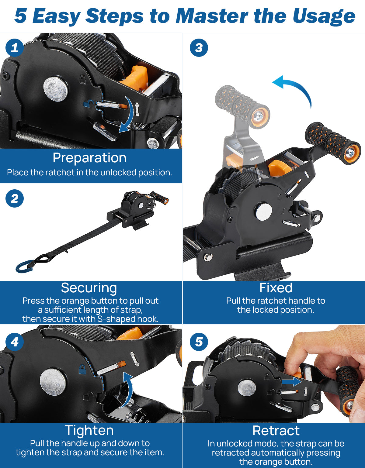 Auto-Retracting Ratchet Straps for Silverado & Sierra (2019–2026)
