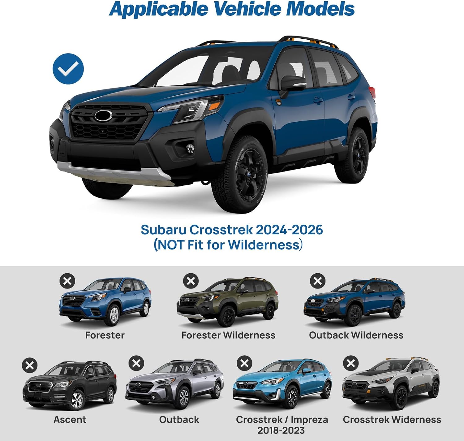 Subaru Crosstrek (2024–2026) Roof Rack Cross Bars – Lockable Aluminum