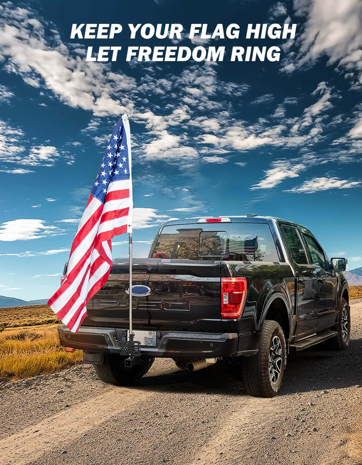 Flag Pole Holder Hitch Mount for Standard 2" Receivers