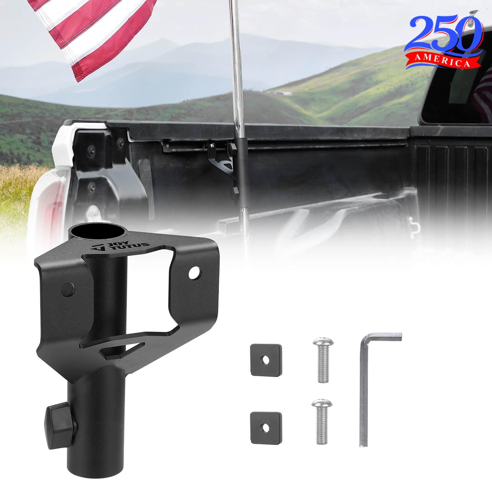 Truck Bed Flag Pole Mount Compatible with Tacoma & Tundra