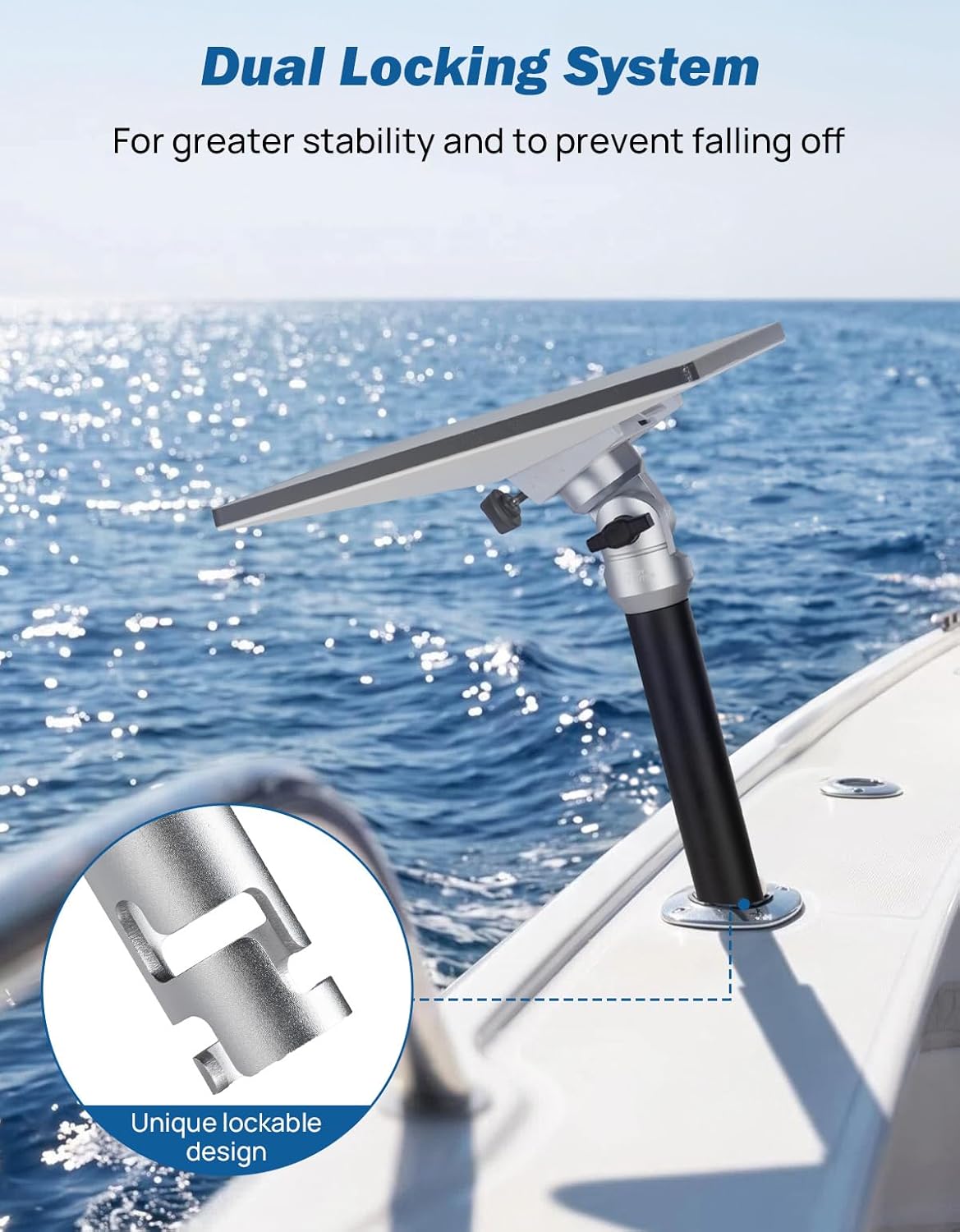 Starlink Mini Rod Holder Mount for Boats, Marine-Grade Adjustable Mount with Dual Locking System