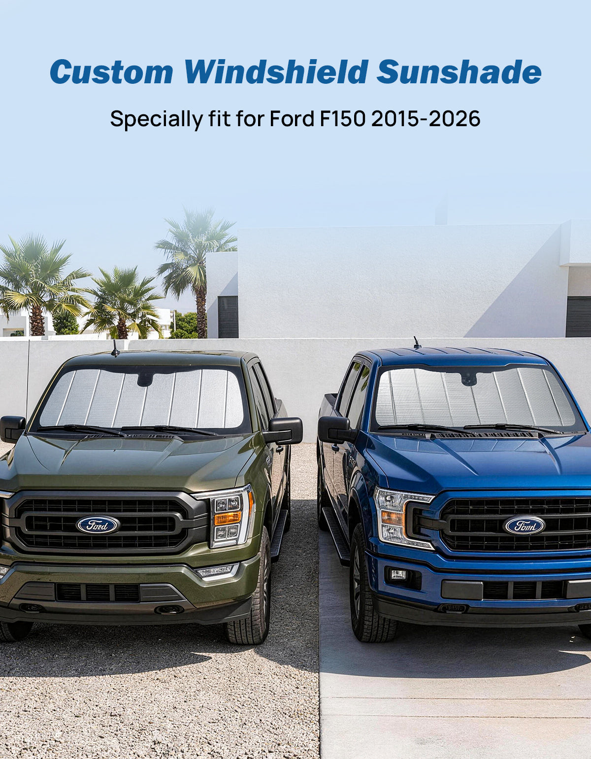 Windshield Sun Shade for Ford F150 F250 F350 (2015–2026)