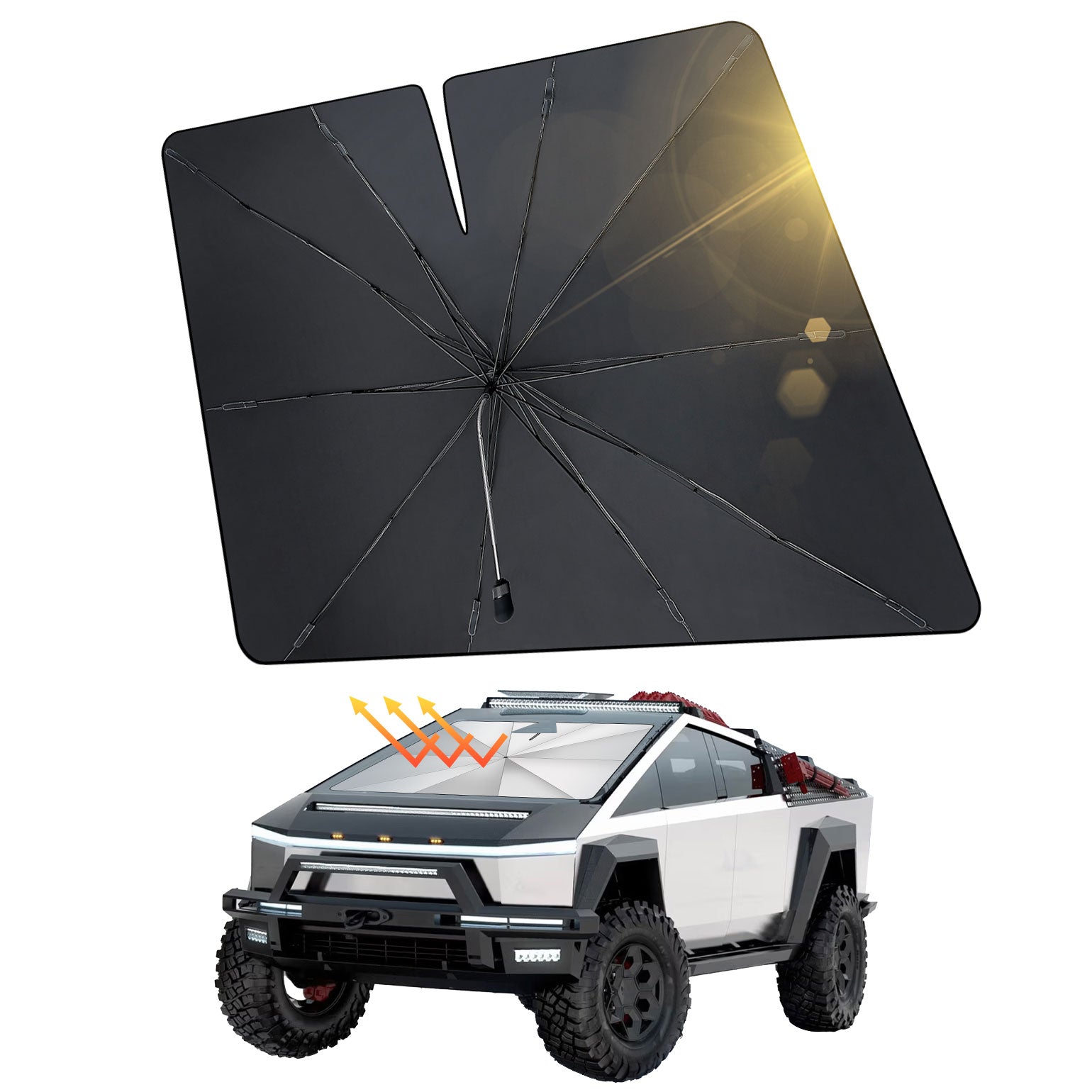 ヘパーラ Windshield Sunshade Umbrella for Tesla Cybertruck