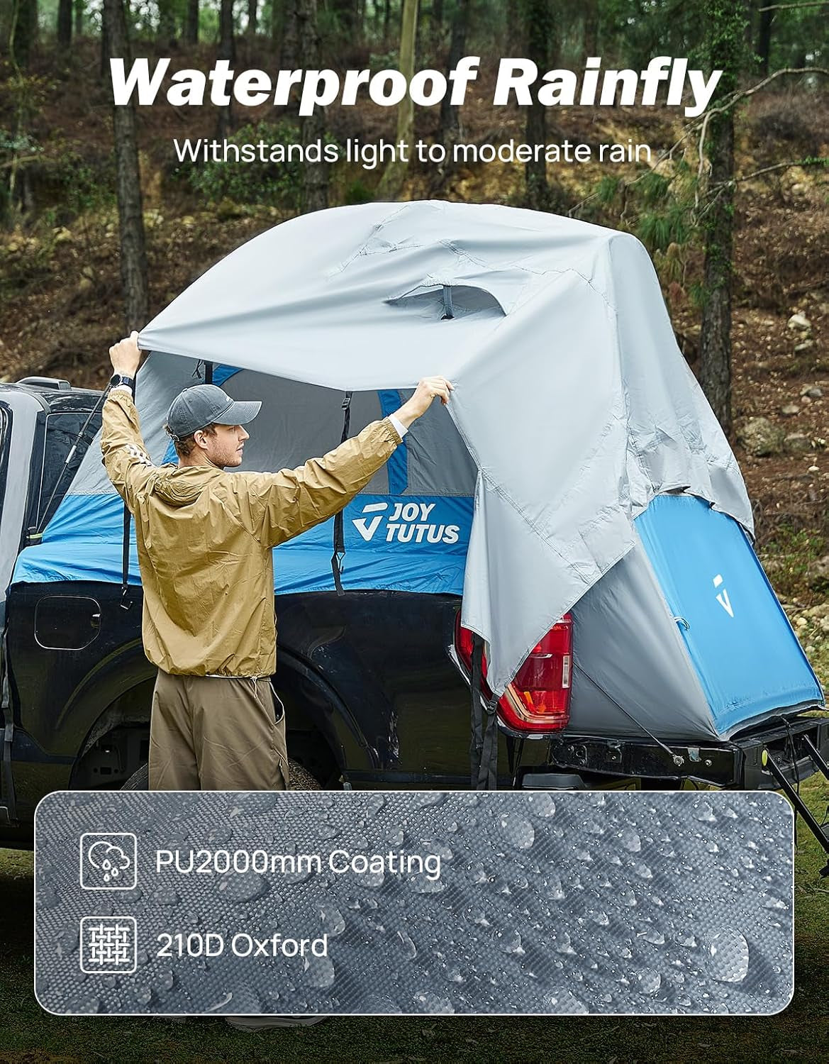 Truck Tent, Portable Truck Bed Tent for 5.5'-5.8' with Rainfly