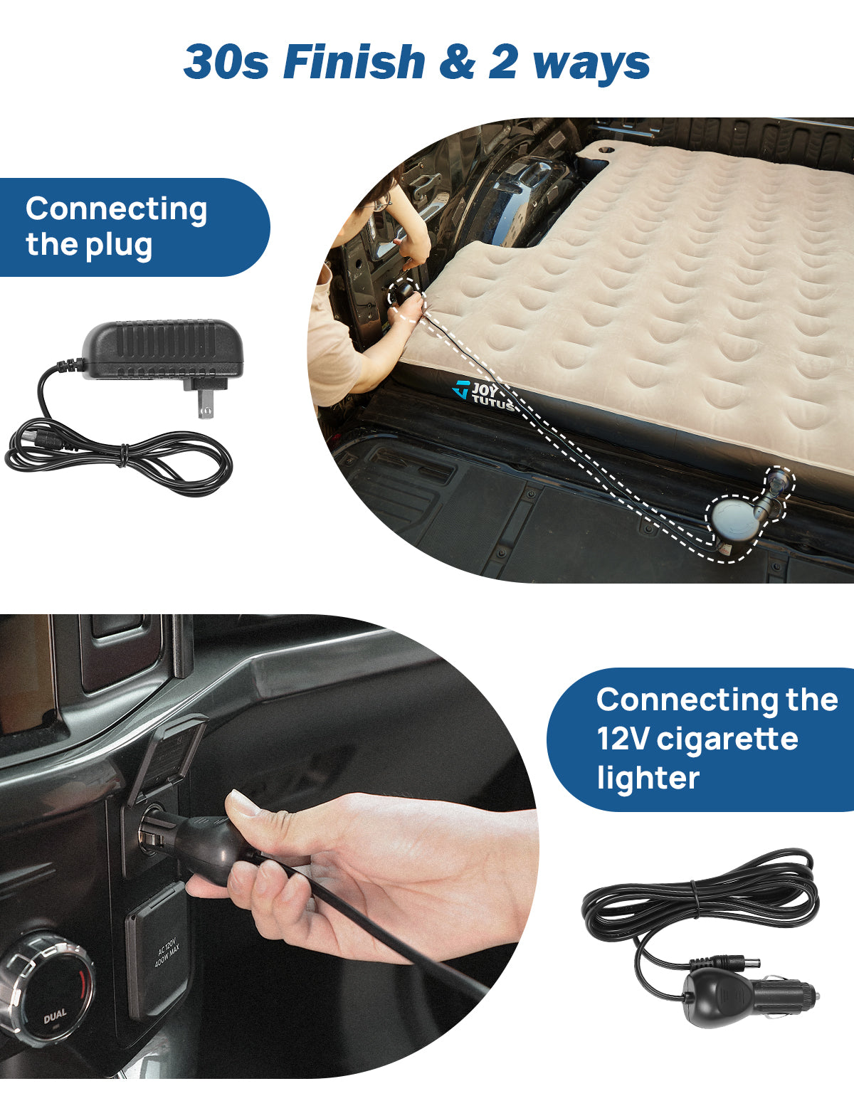 5.5–6.7ft Truck Bed Air Mattress, Inflatable Camping Mattress, Camel and Black