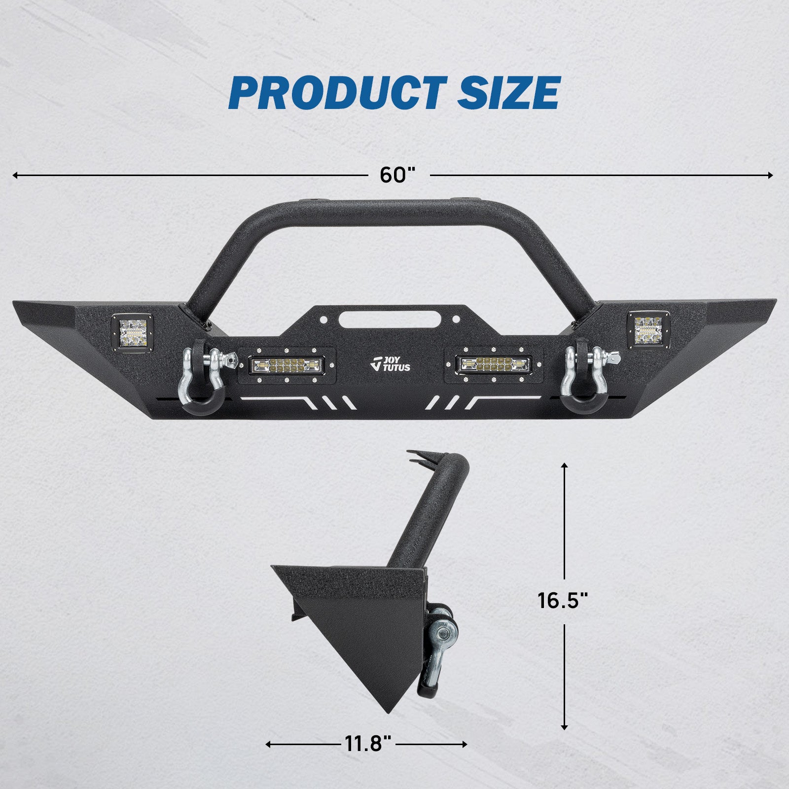 Jeep Wrangler JK, JL & Gladiator JT Front Bumper with 4 LED Lights