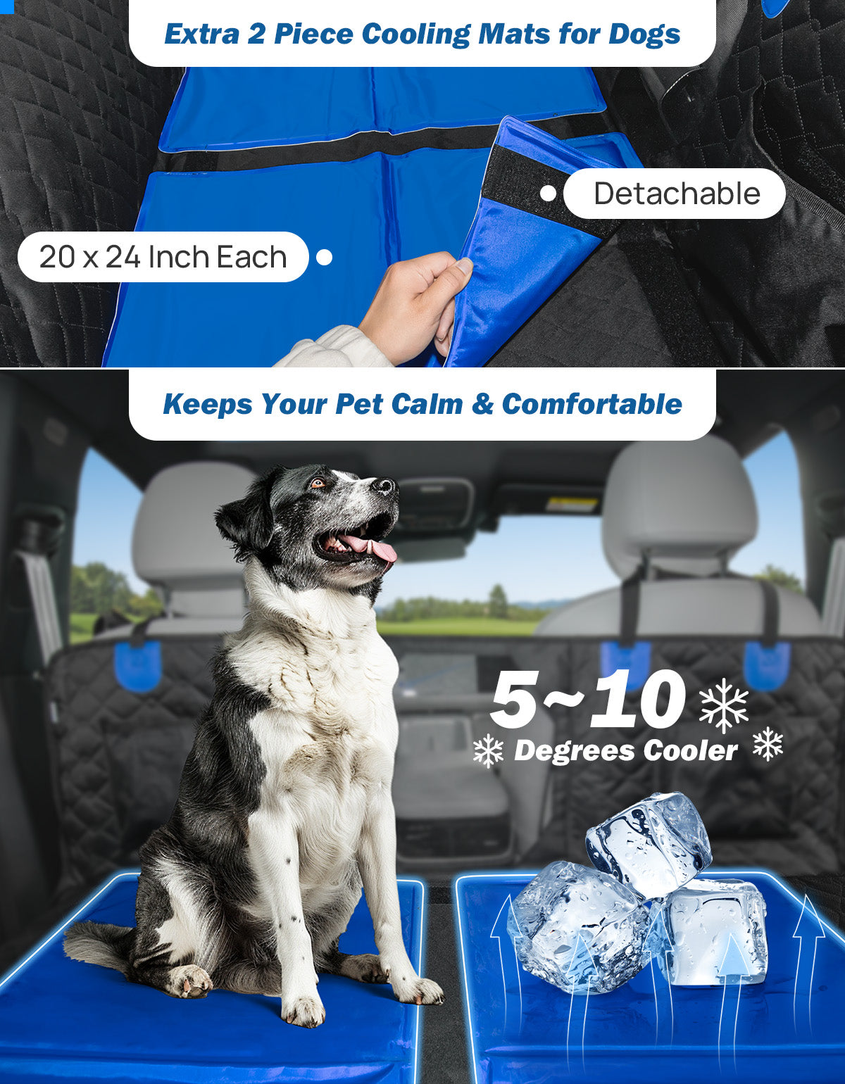 Back Seat Extender for Dogs with Hard Bottom, Dog Car Seat Cover for B