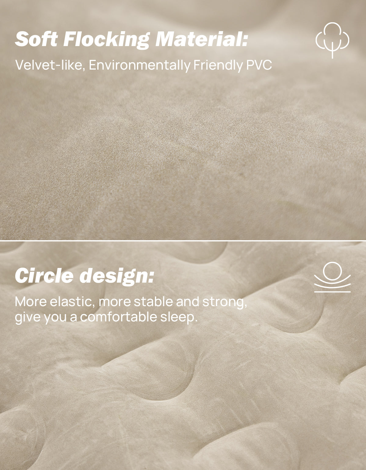 5.5–6.7ft Truck Bed Air Mattress, Inflatable Camping Mattress, Camel and Black