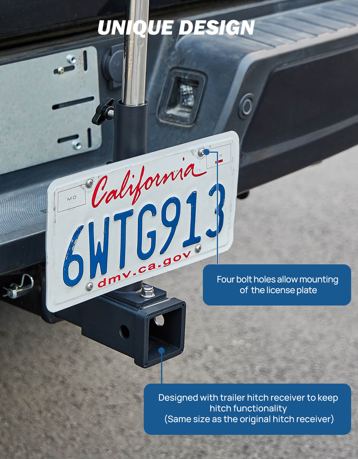 Flag Pole Holder Hitch Mount for Standard 2" Receivers