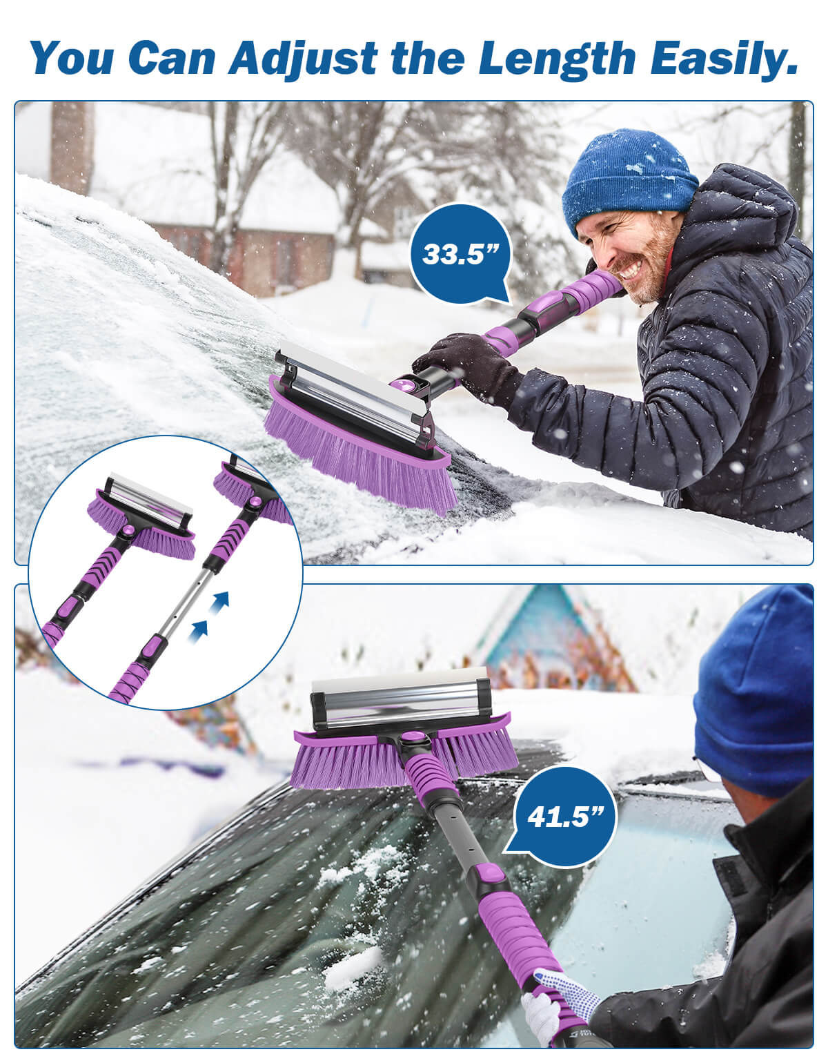41.5 Inch Snow Brush and Ice Scraper for Car Windshield