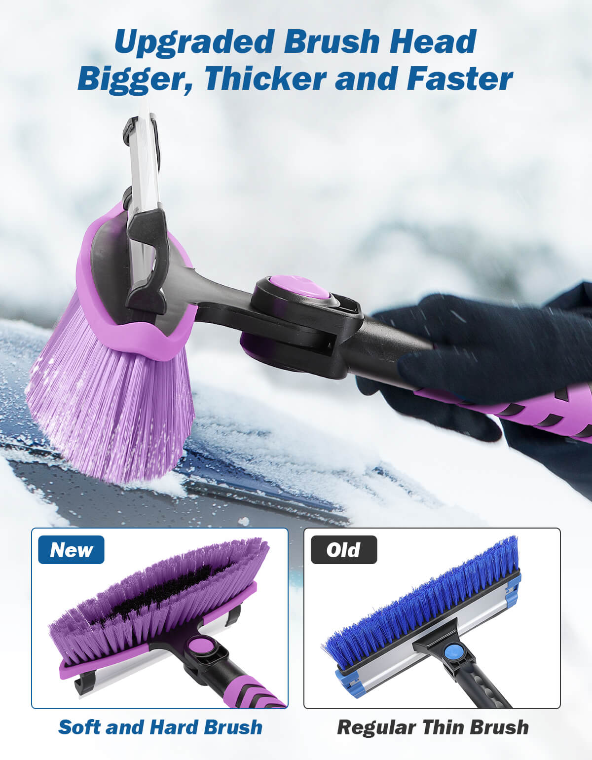 41.5 Inch Snow Brush and Ice Scraper for Car Windshield