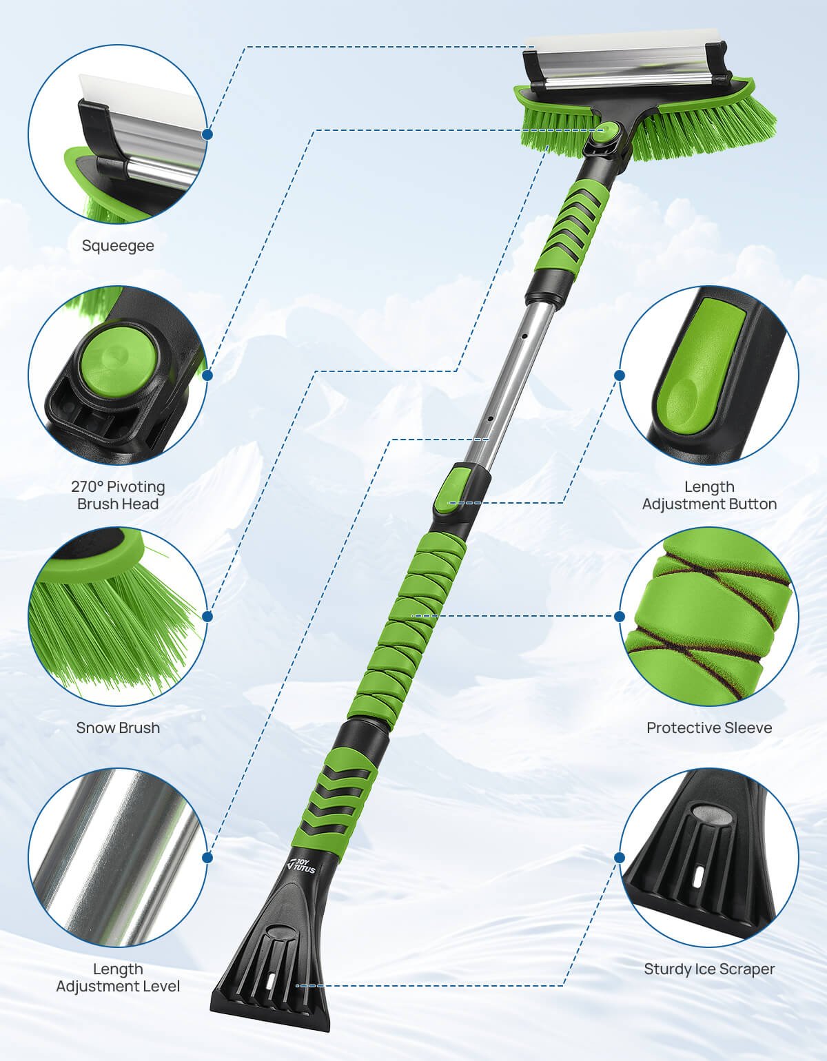 41.5 Inch Snow Brush and Ice Scraper for Car Windshield