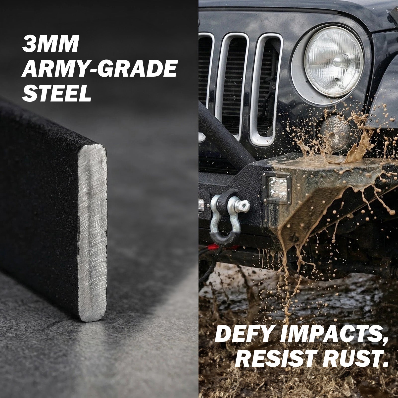 Jeep Wrangler JK, JL & Gladiator JT Front Bumper with 4 LED Lights