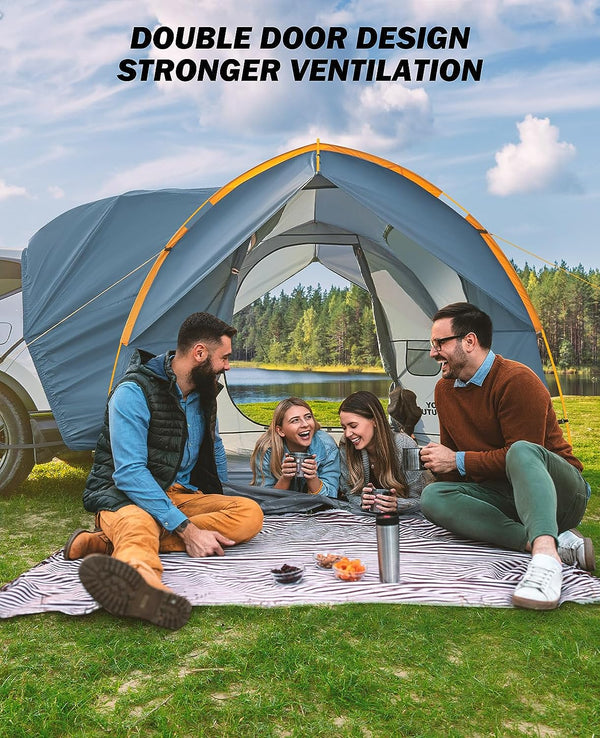 SUV Tent for Camping for 6-8 Person,Camping Outdoor Travel Preferred, 7.7' W x 7.7' L x 6.9' H-Orange