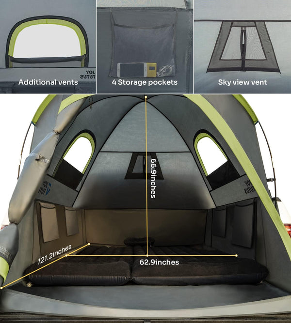 Pickup Truck Tent  for 2 Person,Truck Bed Tent,8' Camping Preferred