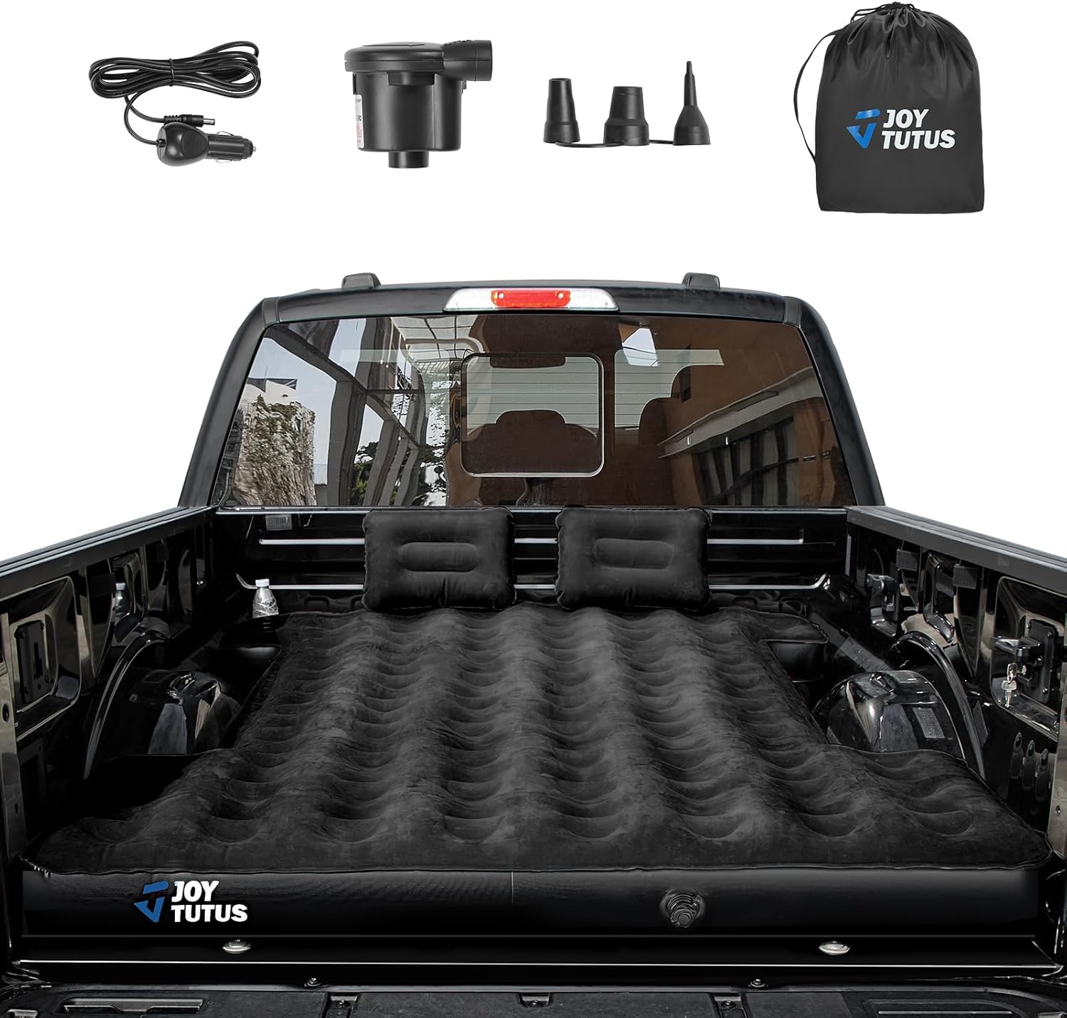 5.5–6.7ft Truck Bed Air Mattress, Inflatable Camping Mattress, Black