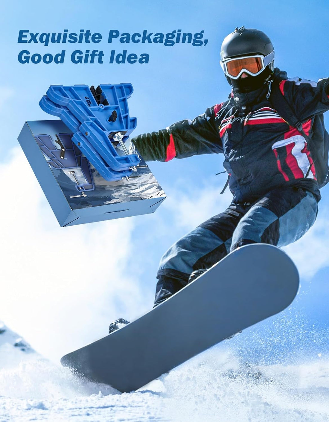 JOYTUTUS Ski and Snowboard Vises for Tuning, Edges and Waxing, Non-Slip Snowboard Clamp with Rubber Pads, Vice Grips for Ski/Snowboard Tuning Equipment，2 Pieces Set