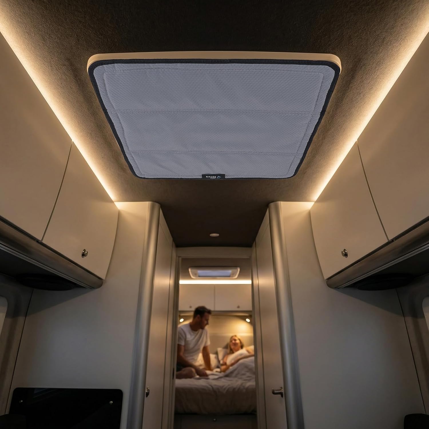 JOYTUTUS Rv Vent Covers for Roof Magnetic Vent Covers Foldable Insulated Blackout Skylight Cover for MaxxAir Fan, Fantastic Fan 16.5" x 16.5" Gray